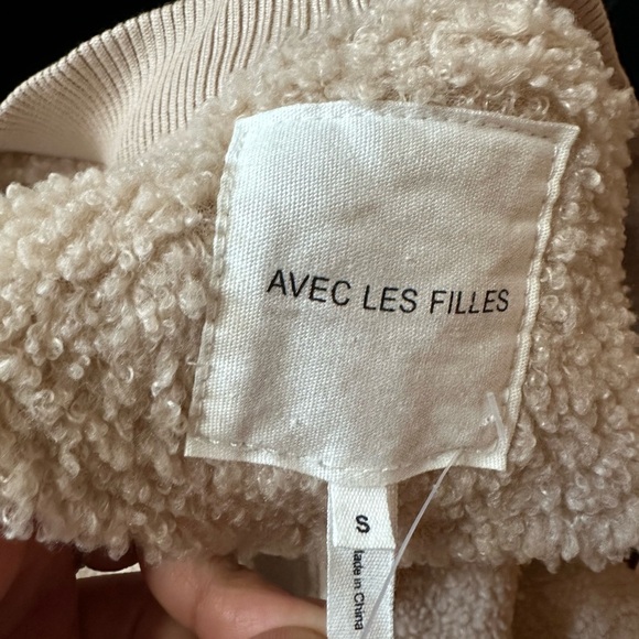 Avec Les Filles Womens Cream Faux Fur Teddy Jacket Size Small NWT - Picture 6 of 15